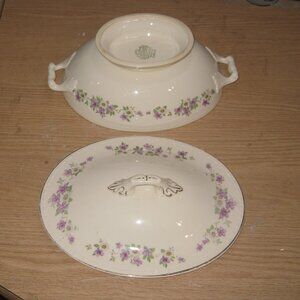 Homer Laughlin Eggshell Georgian Oval Covered Casserole Dish Vtg 40s Vegetable.